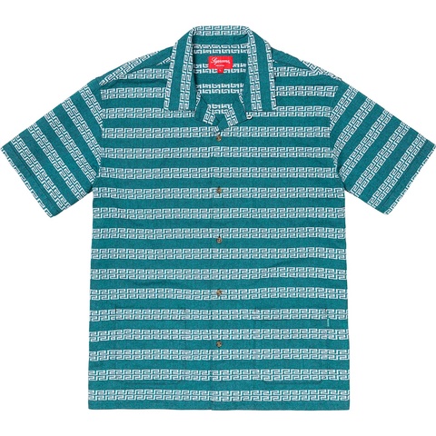Supreme Key Stripe S/S Shirt - Light Blue
