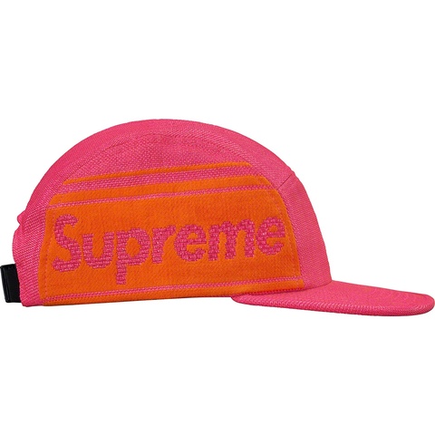 Supreme Raffia Woven Logo Camp Cap - Magenta