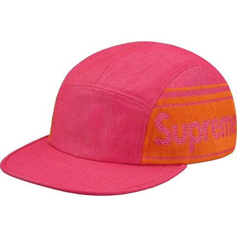 Supreme Raffia Woven Logo Camp Cap - Magenta