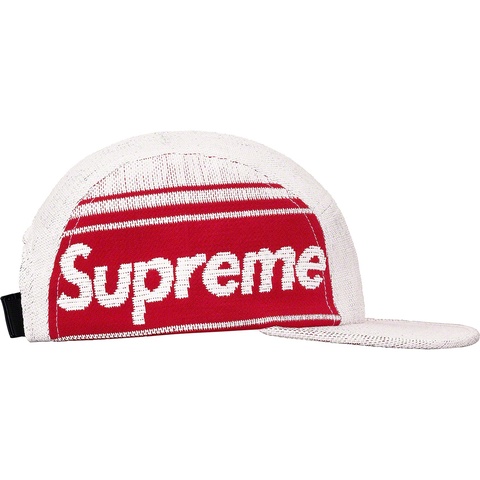 Supreme Raffia Woven Logo Camp Cap - White