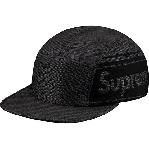Supreme Raffia Woven Logo Camp Cap - Black