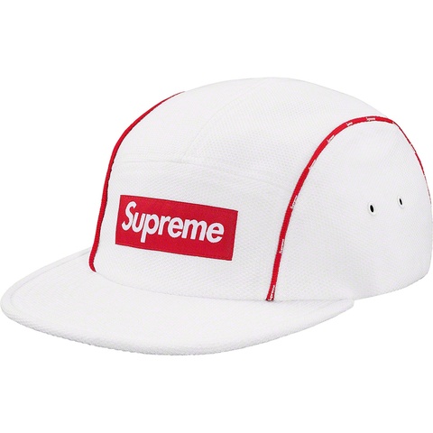 Supreme Pique Piping Camp Cap - White