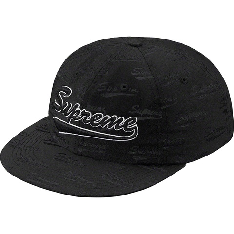 Supreme Jacquard Script 6-Panel - Black