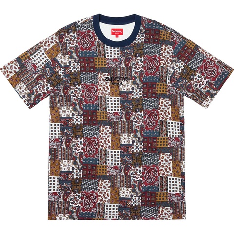 Supreme Patchwork Paisley S/S Top - Dark Red