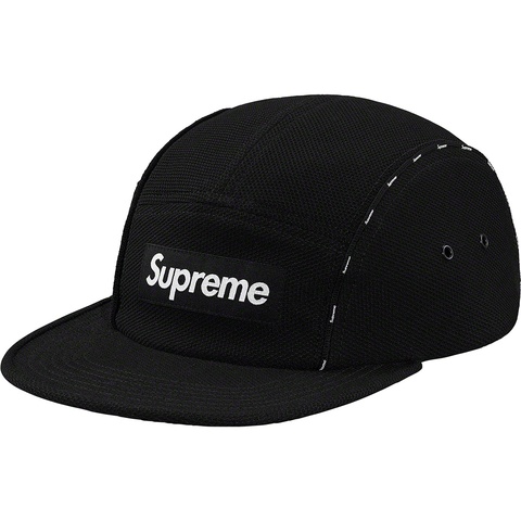 Supreme Pique Piping Camp Cap - Black