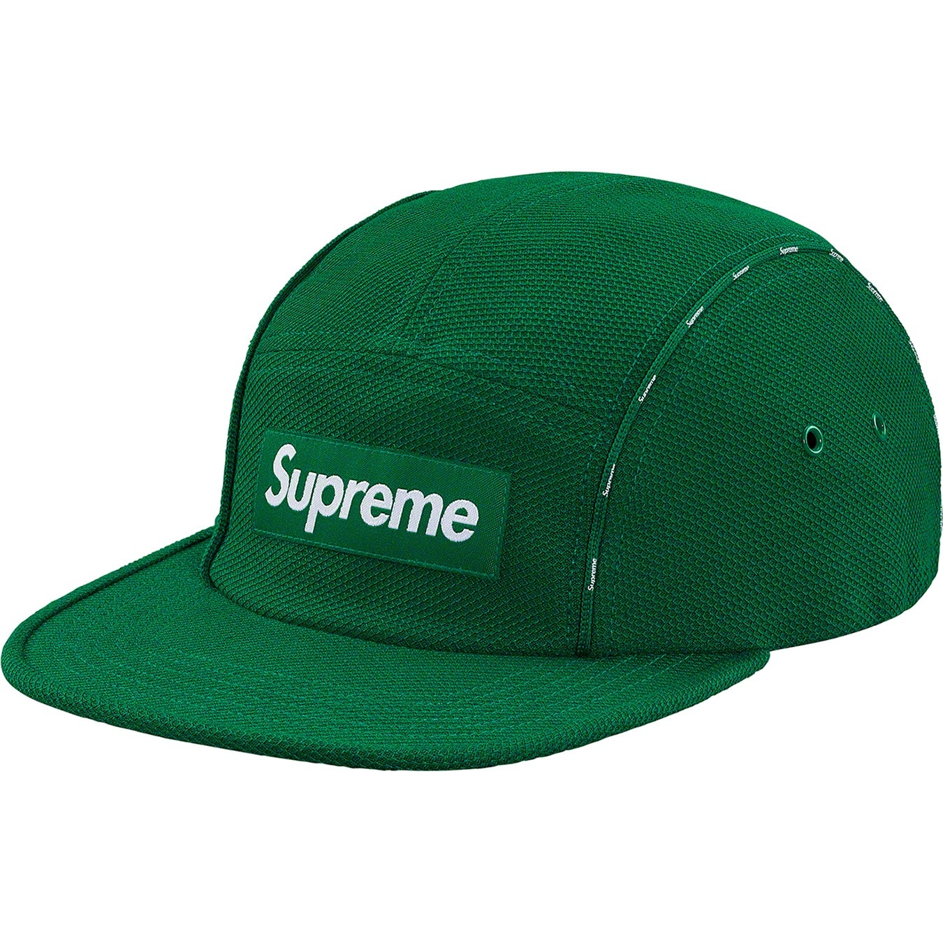 Supreme Pique Piping Camp Cap (SS19) - Green - $48
