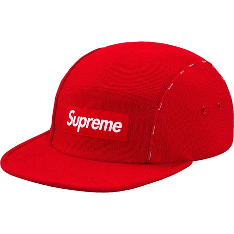 Supreme Pique Piping Camp Cap - Red