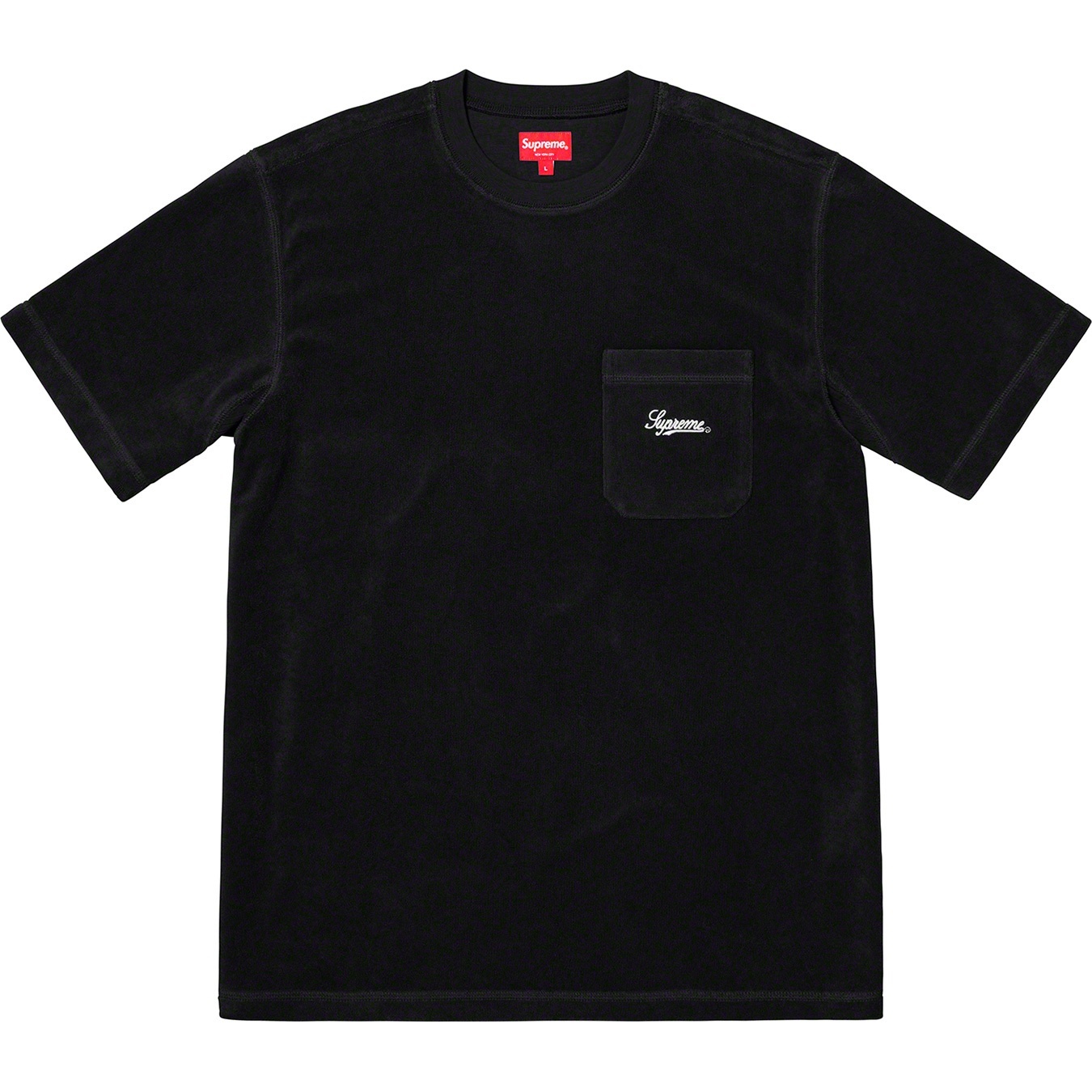 Supreme Terry Pocket Tee (SS19) - Black - $78