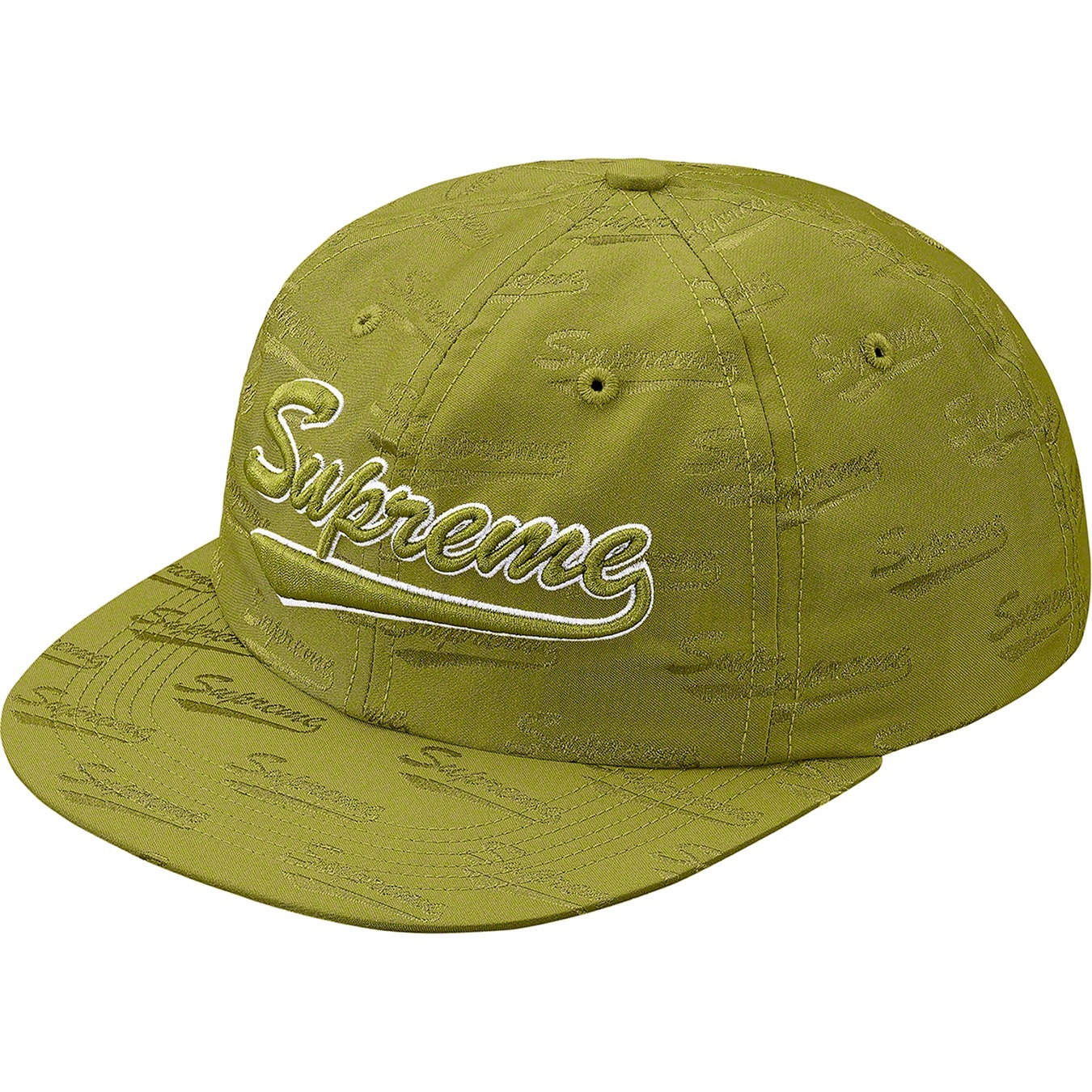 Supreme Jacquard Script 6-Panel (SS19) - Dark Lime - $54