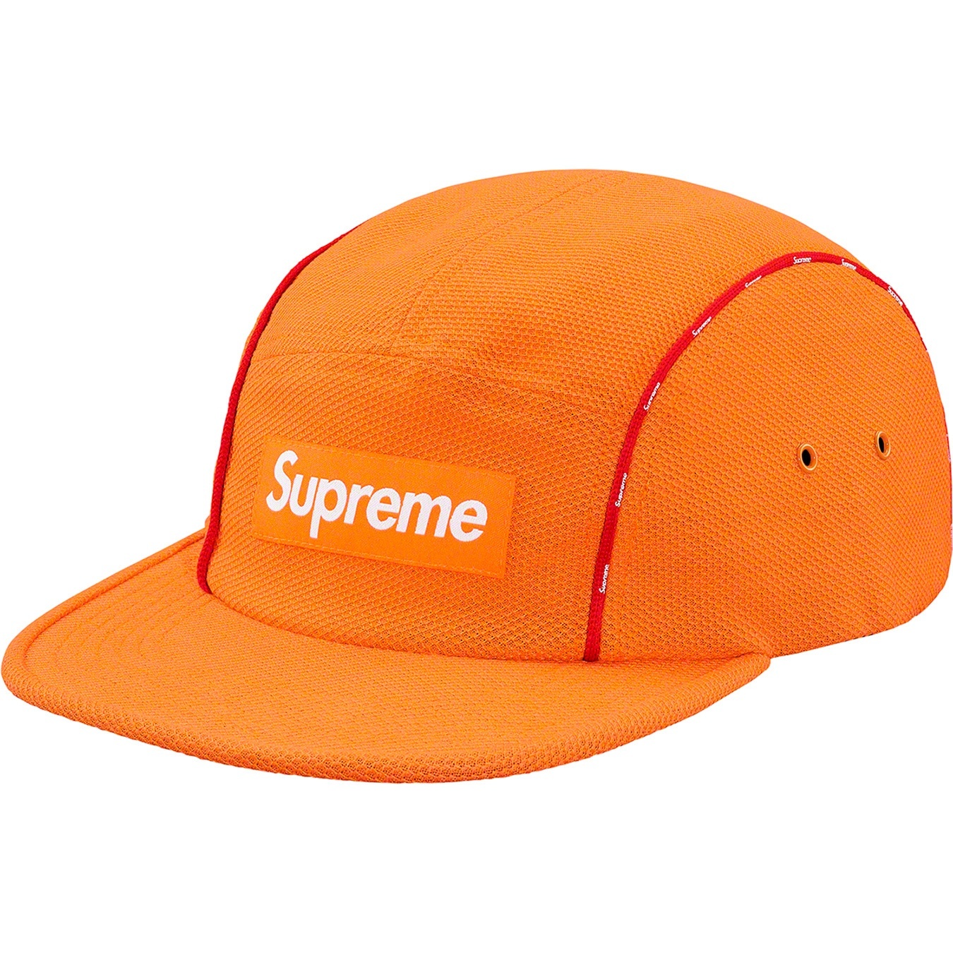Supreme Pique Piping Camp Cap (SS19) - Light Orange - $48