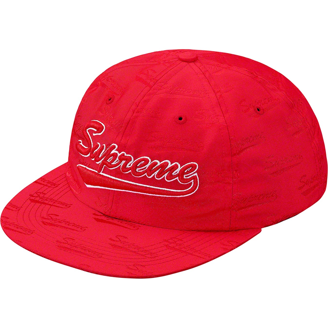 Supreme Jacquard Script 6-Panel (SS19) - Red - $54