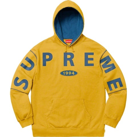 Supreme Spread Logo Hooded Sweatshirt - Mustard