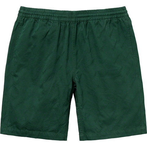 Supreme Jacquard Logos Twill Short - Forest Green