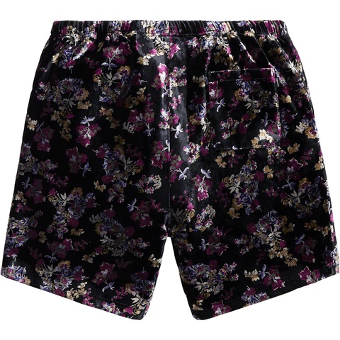 Supreme Floral Velour Short - Black