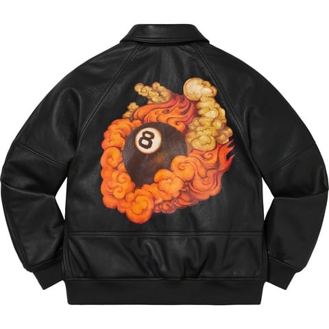 Martin Wong/Supreme Schott® 8-Ball Leather Varsity Jacket - Supreme