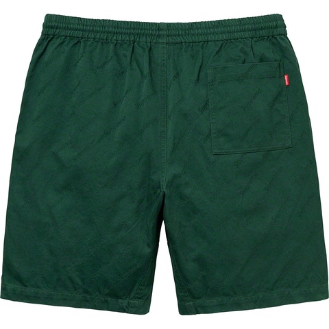 Supreme Jacquard Logos Twill Short - Forest Green