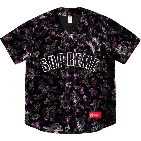 Floral Velour Baseball Jersey - fall/winter 2019 - Supreme