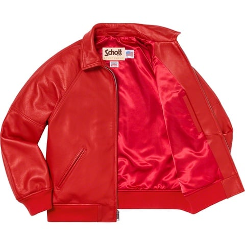 Martin Wong/Supreme Schott® 8-Ball Leather Varsity Jacket - Supreme