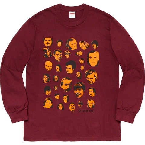Supreme Faces L/S Tee - Burgundy