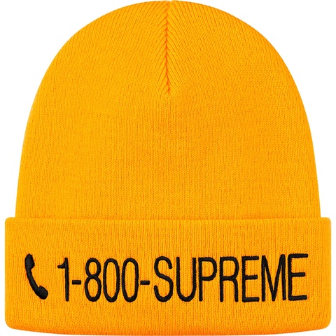 Supreme 1-800 Beanie - Gold