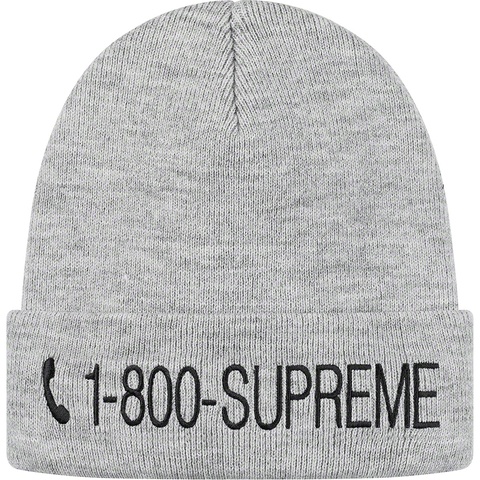 Supreme 1-800 Beanie - Heather Grey