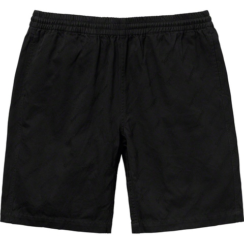 Supreme Jacquard Logos Twill Short - Black