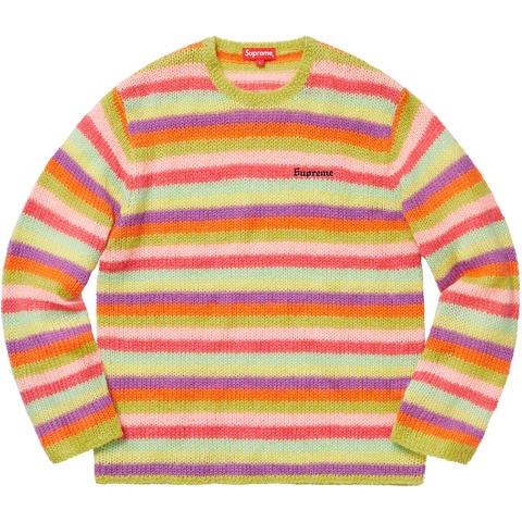 Supreme Stripe Mohair Sweater - Acid Green