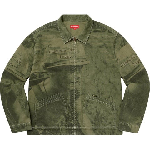 Supreme Supreme Is Love Denim Work Jacket - Olive