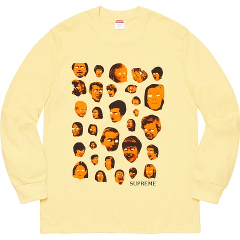 Supreme Faces L/S Tee - Pale Yellow