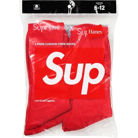 Supreme Supreme®/Hanes® Crew Socks (4 Pack) - Red
