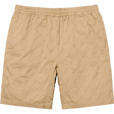 Supreme Jacquard Logos Twill Short - Tan