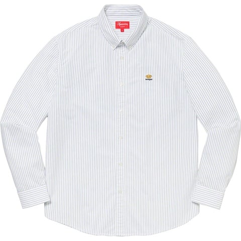 Supreme Flannel Oxford Shirt - Blue Stripe