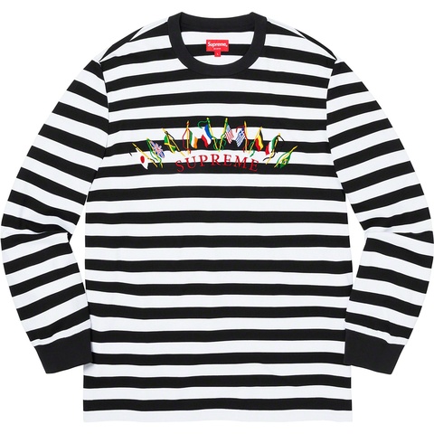 Supreme Flags L/S Top - White Stripe