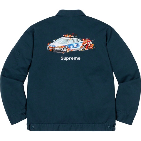 Supreme Cop Car Embroidered Work Jacket - Light Navy