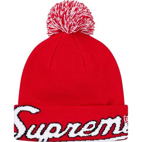 Supreme New Era® Script Cuff Beanie - Red