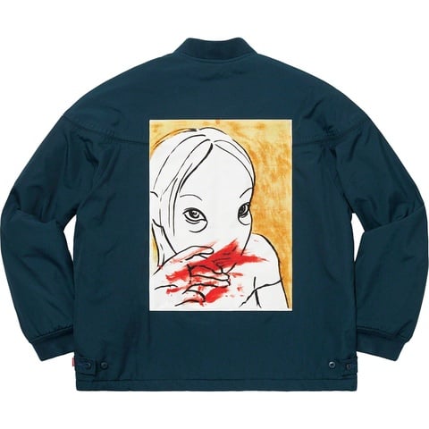 Supreme Mug Shot Crew Jacket - Navy