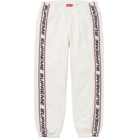 Supreme Text Rib Sweatpant - White