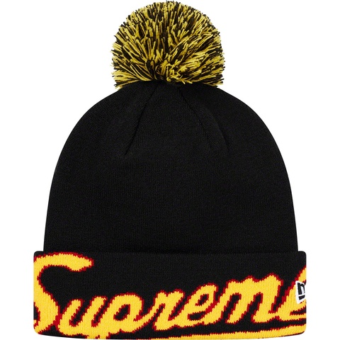 Supreme New Era® Script Cuff Beanie - Black