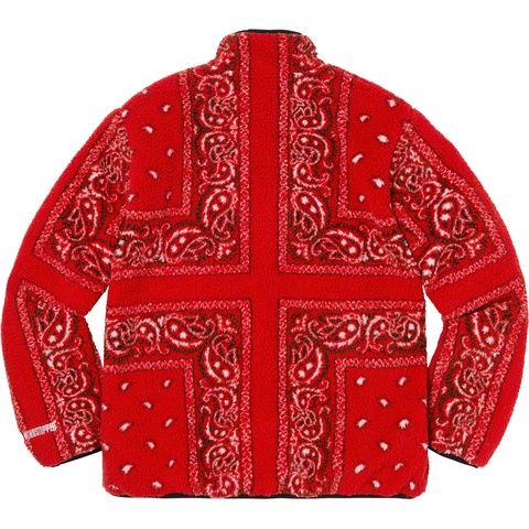 Supreme Reversible Bandana Fleece Jacket - Red