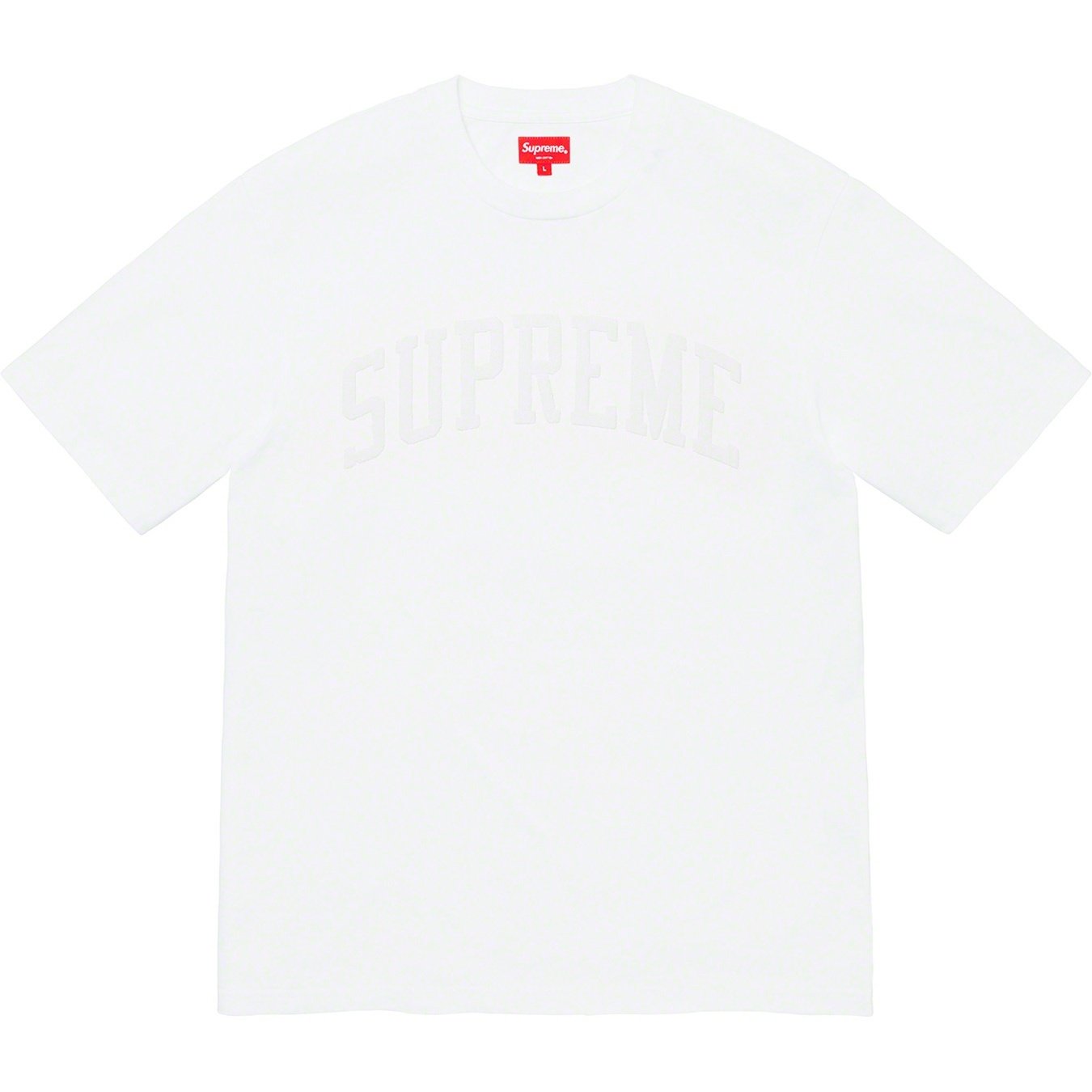 Supreme Chenille Arc Logo S S Top (FW19) - White - $78