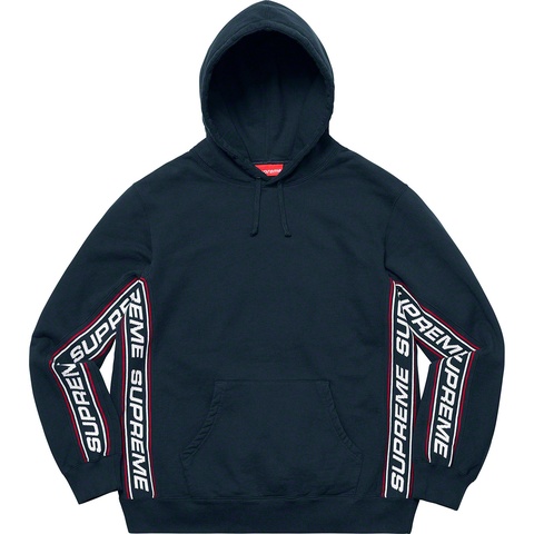 Supreme Text Rib Hooded Sweatshirt - Navy