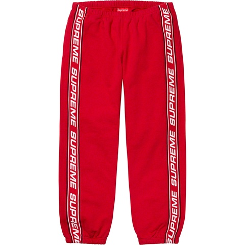 Supreme Text Rib Sweatpant - Red