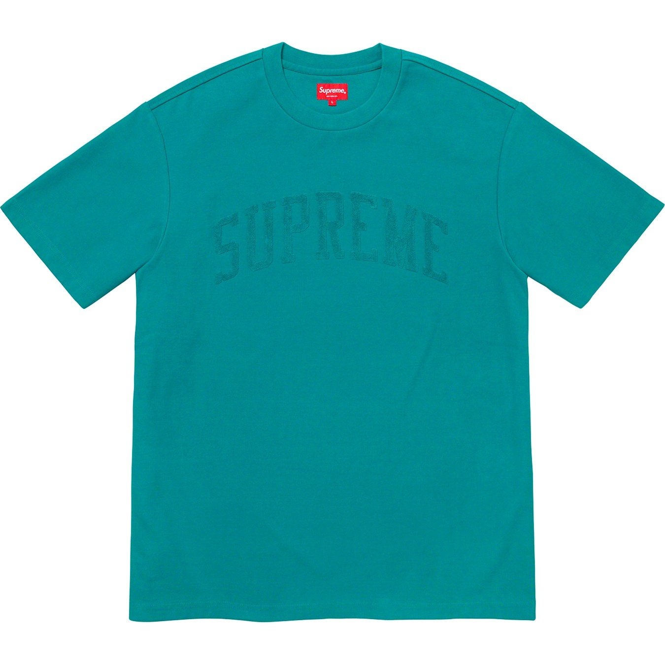 Supreme Chenille Arc Logo S S Top (FW19) - Teal - $78