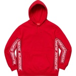 Supreme Text Rib Hooded Sweatshirt (FW19) - Red