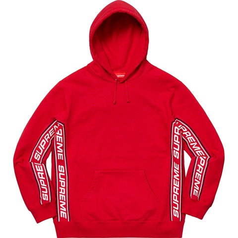 Supreme Text Rib Hooded Sweatshirt - Red