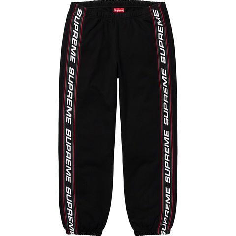Supreme Text Rib Sweatpant - Black