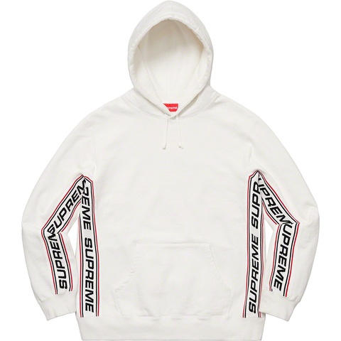 Supreme Text Rib Hooded Sweatshirt - White