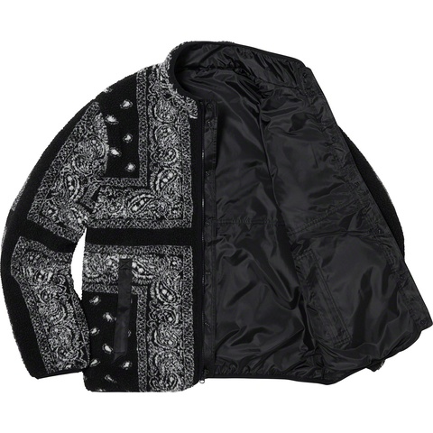 Supreme Reversible Bandana Fleece Jacket - Black