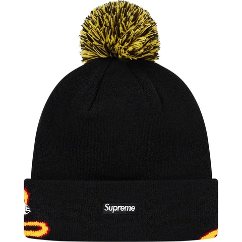 Supreme New Era® Script Cuff Beanie - Black