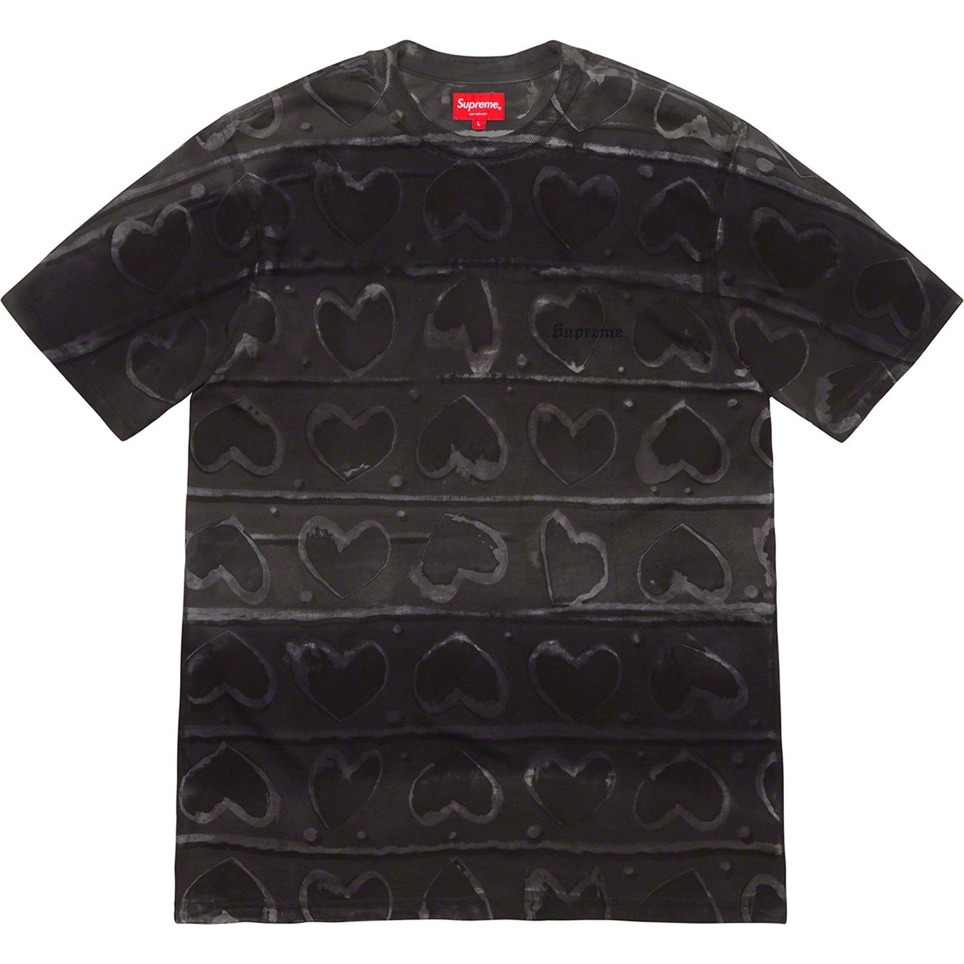 Supreme Hearts Dyed S S Top (FW19) - Black - $68